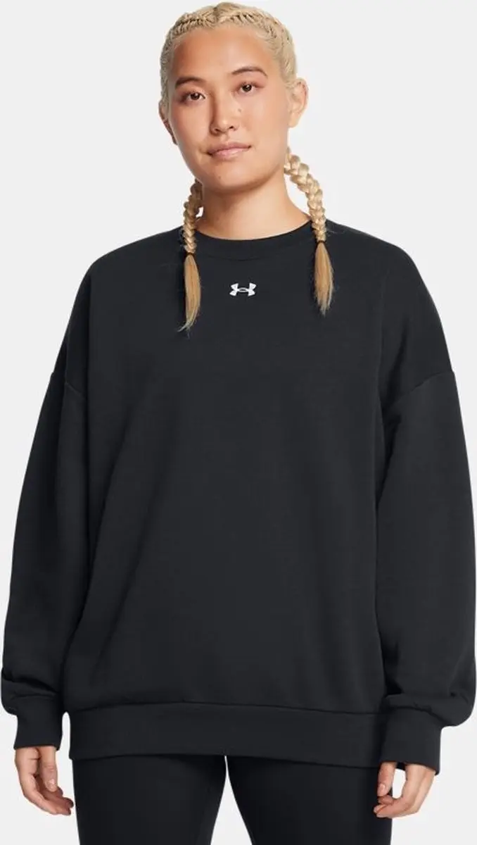Under Armour Rival Fleece Os Crew Dames T-shirt - M - Zwart