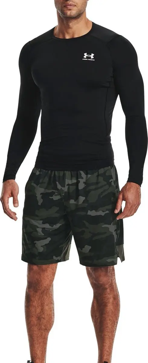 Under Armour HG Armour Comp LS Heren Sportshirt - Zwart/Wit