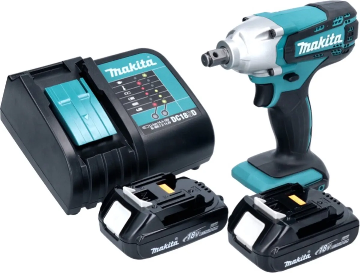 Makita DTW 190 SY Slagmoersleutel 18V - 190Nm - 2x 1,3Ah + Lader - afbeelding 2 van 5