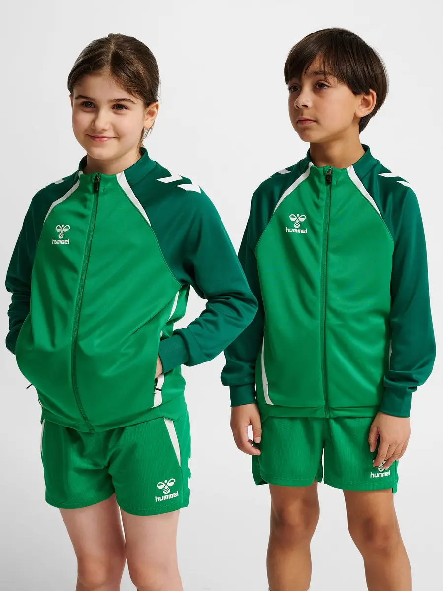 Hummel HMLLead 2.0 Track Zip Jacket Kids 140 - Jelly Bean/Evergreen