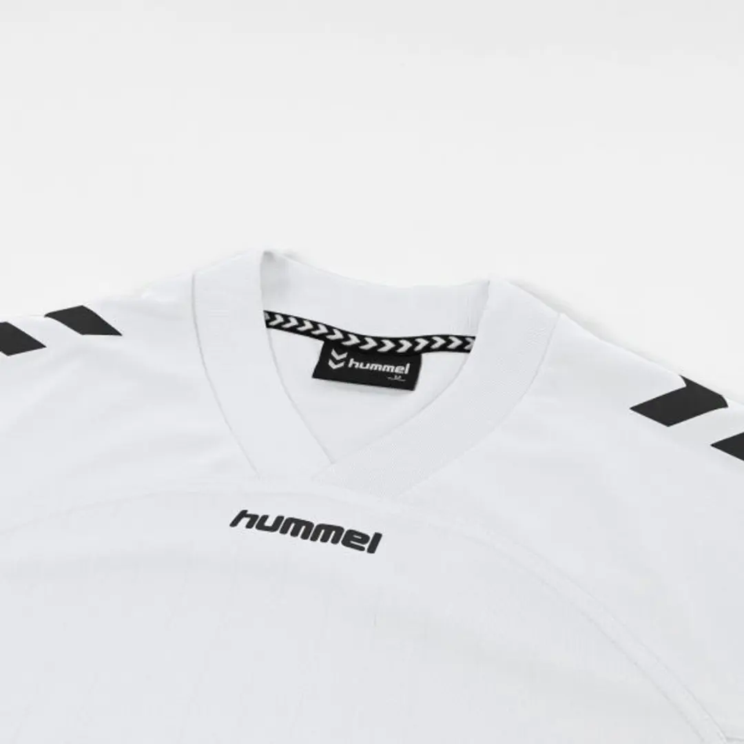 Hummel Fyn Shirt Korte Mouw Kinderen 128 - Wit/Zwart