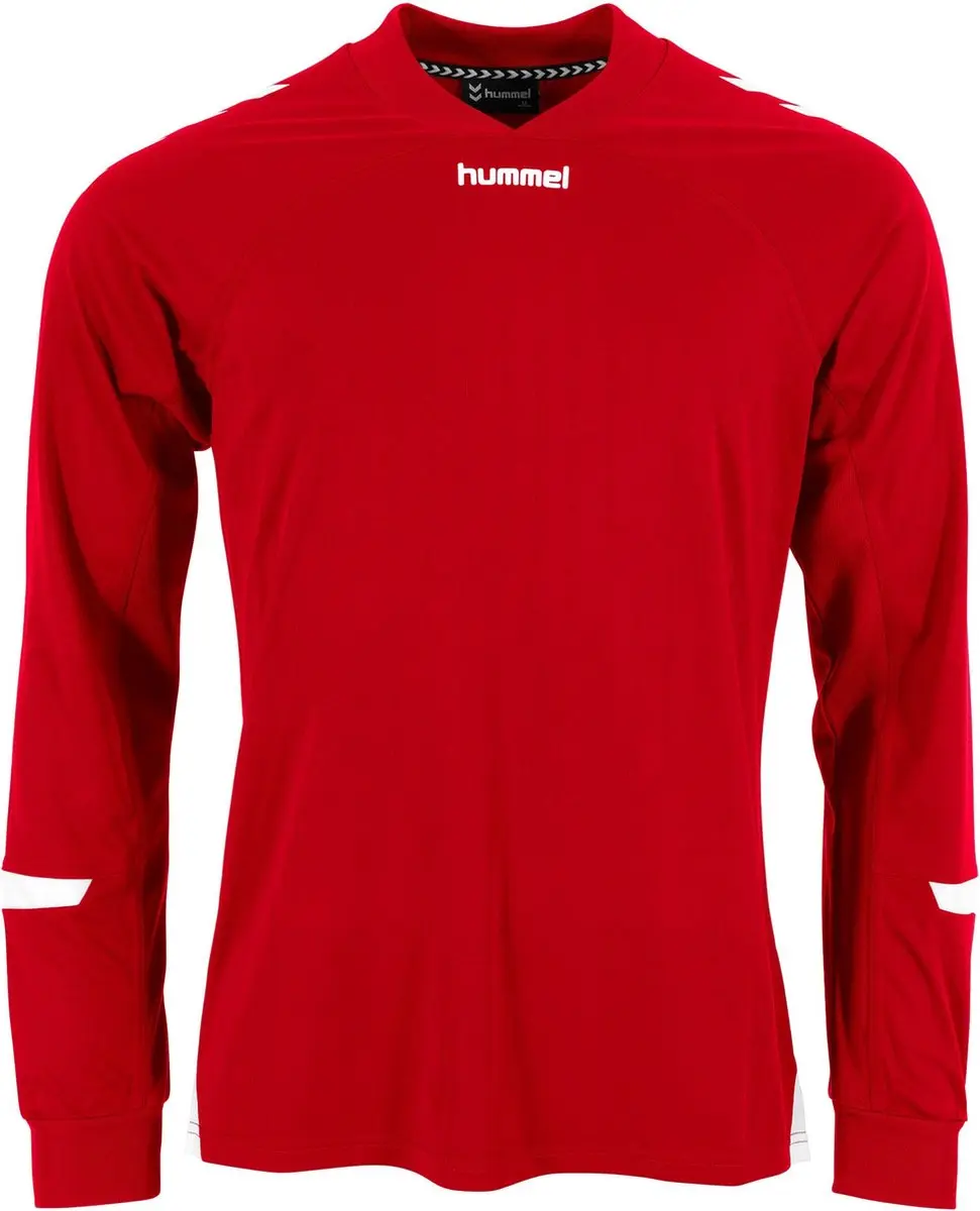 Hummel Fyn Voetbalshirt Lange Mouw Kinderen 116 - Rood/Wit - afbeelding 6 van 6
