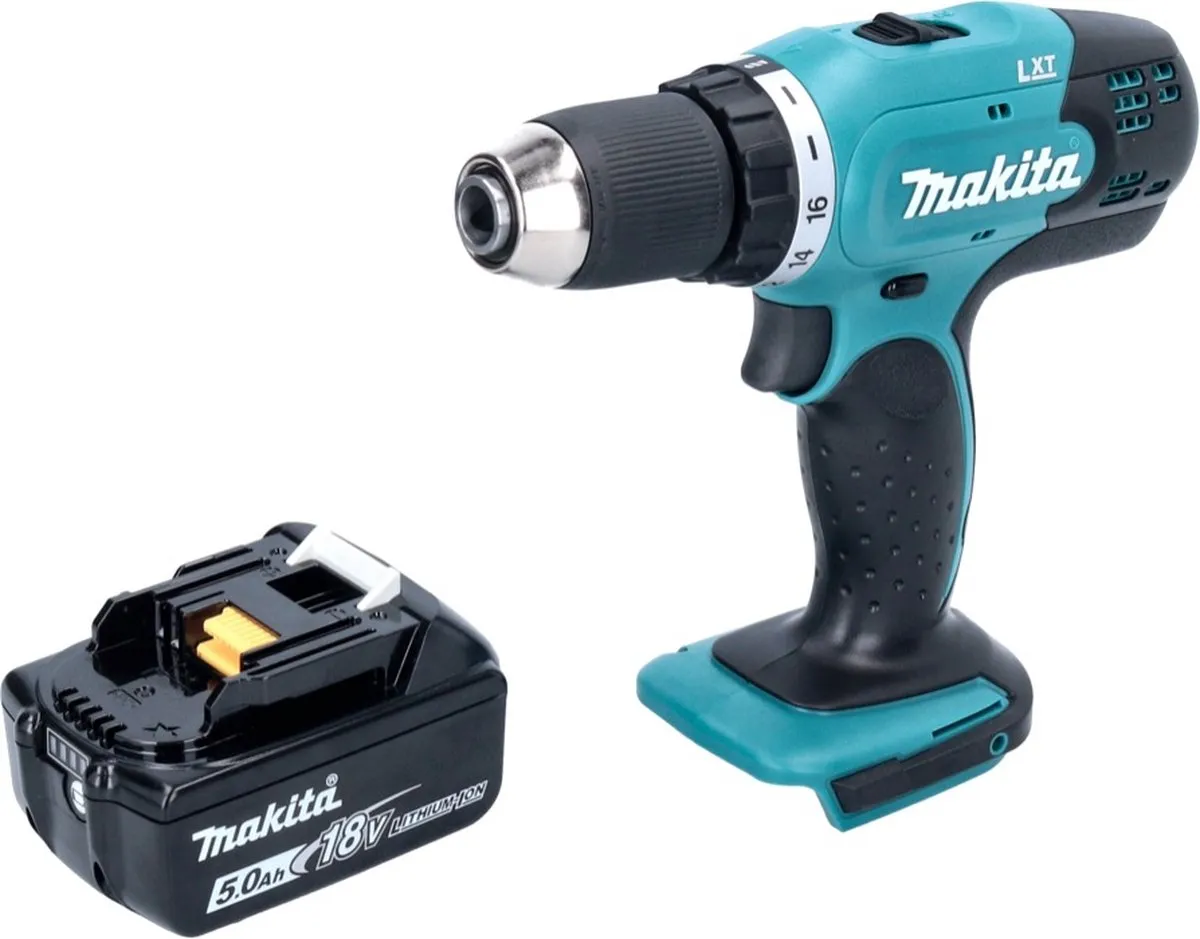 Makita DDF453T1 Accuboormachine 18V - 42Nm 16 standen - 2 snelheden - afbeelding 2 van 5