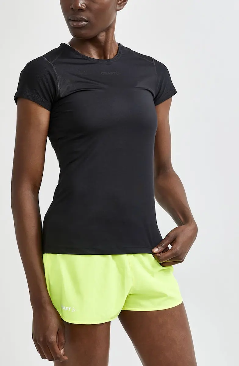 Craft Adv Essence S/S Slim Tee Dames - Maat M - Zwart