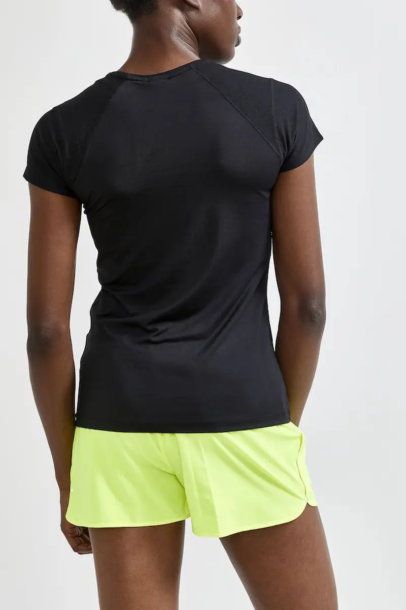 Craft Adv Essence S/S Slim Tee Dames - Maat M - Zwart