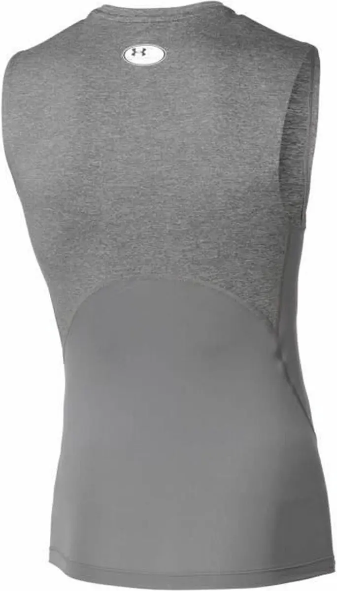 Under Armour UA HG Armour Comp SL-GRY Heren Sportshirt - Carbon Heather/Zwart