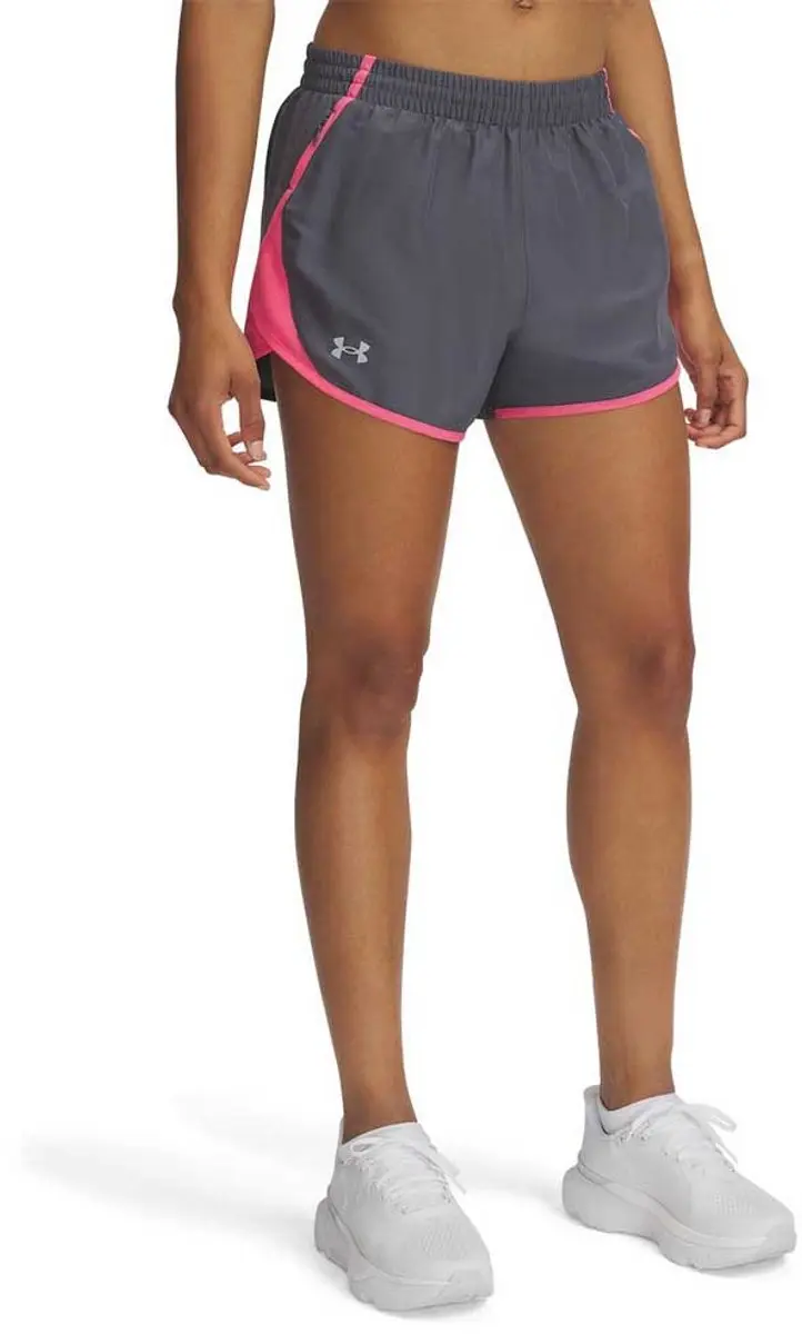 Under Armour UA Fly By 3'' Shorts Dames - Castlerock/Roze - XL