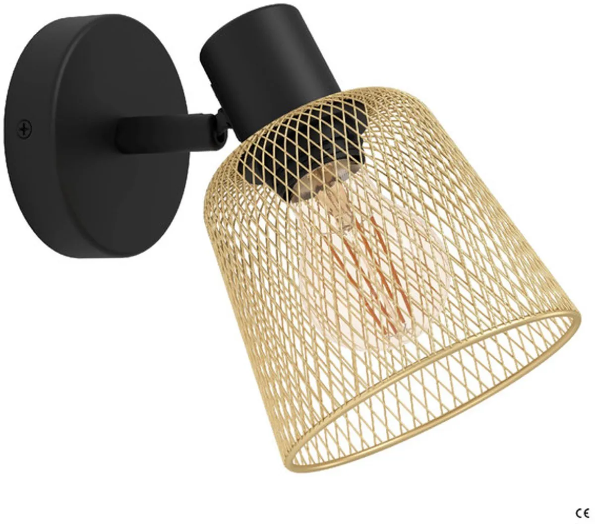 Eglo Coslada Spot E27 - 13cm - Zwart/Goud