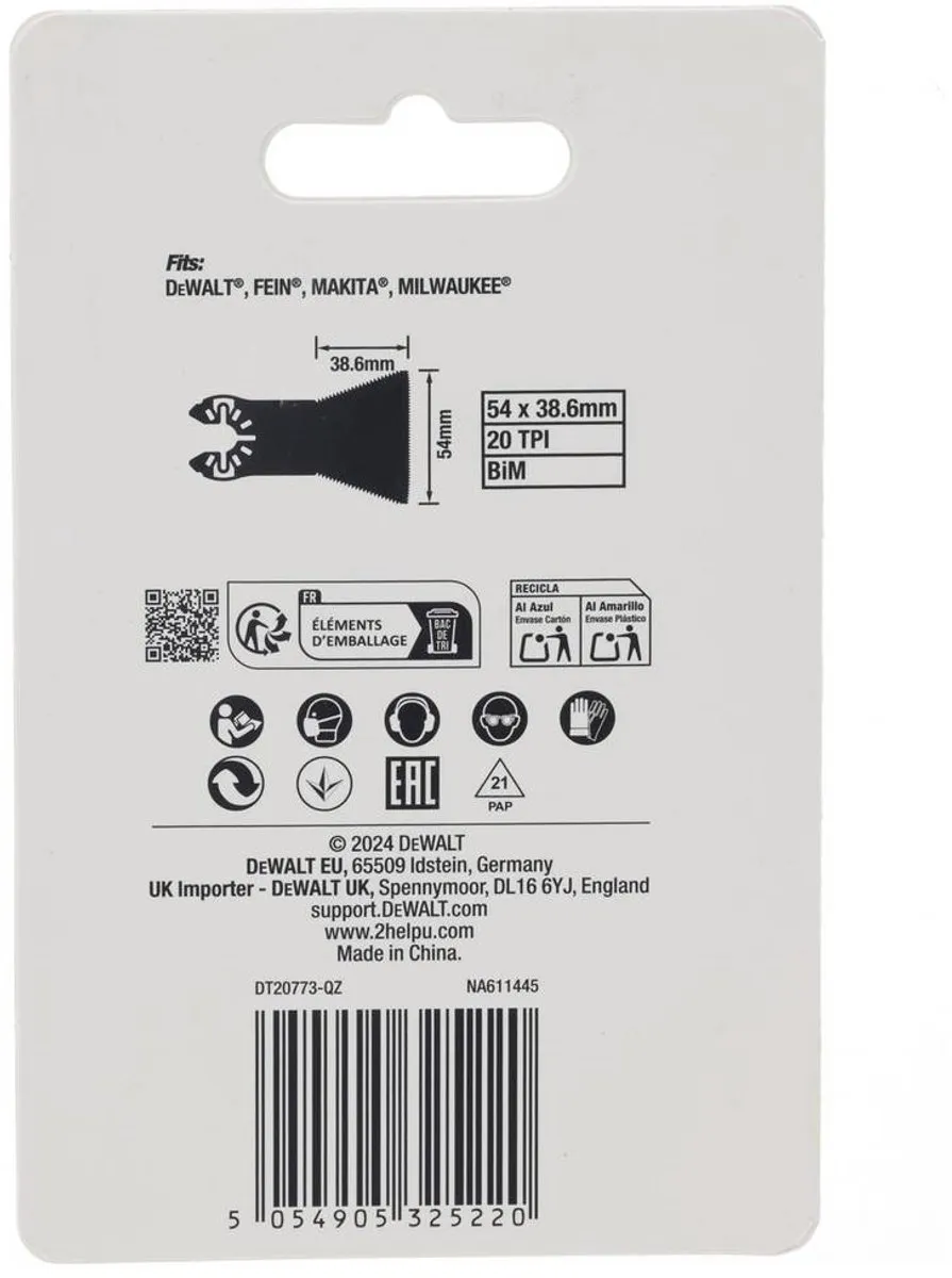 DeWalt DT20773 Multitool Zaagblad BiM 54mm - Oscillerend
