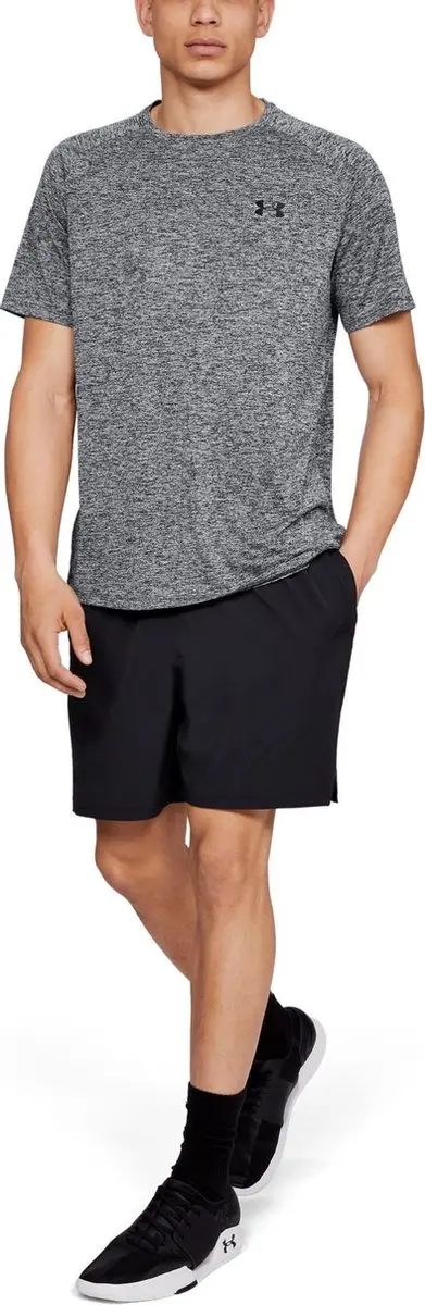 Under Armour UA Tech 2.0 SS Heren Sportshirt - Grijs/Zwart - afbeelding 6 van 6
