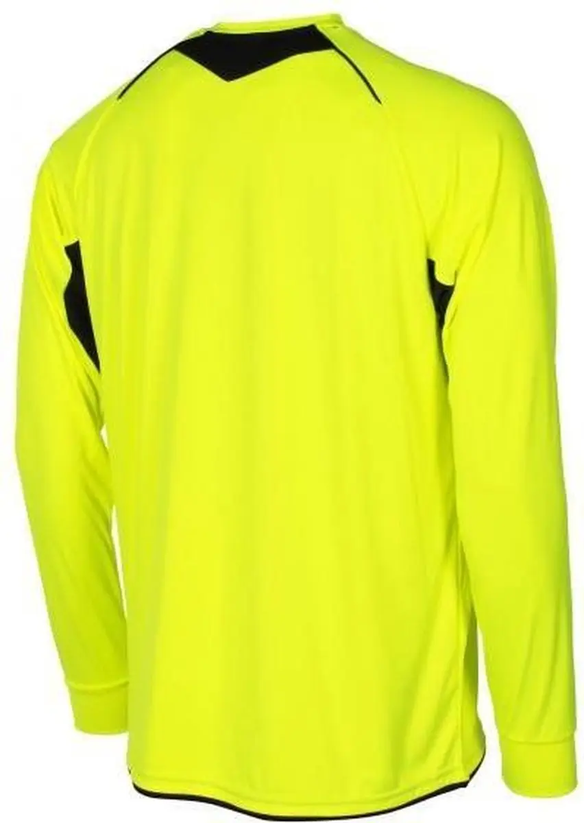 Stanno Bergamo Referee Shirt Lange Mouw XS - Neon Geel/Zwart - afbeelding 6 van 6