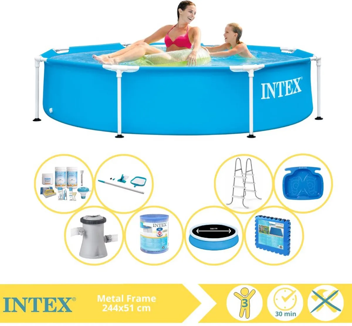 Intex Metal Frame Zwembad 244x51cm