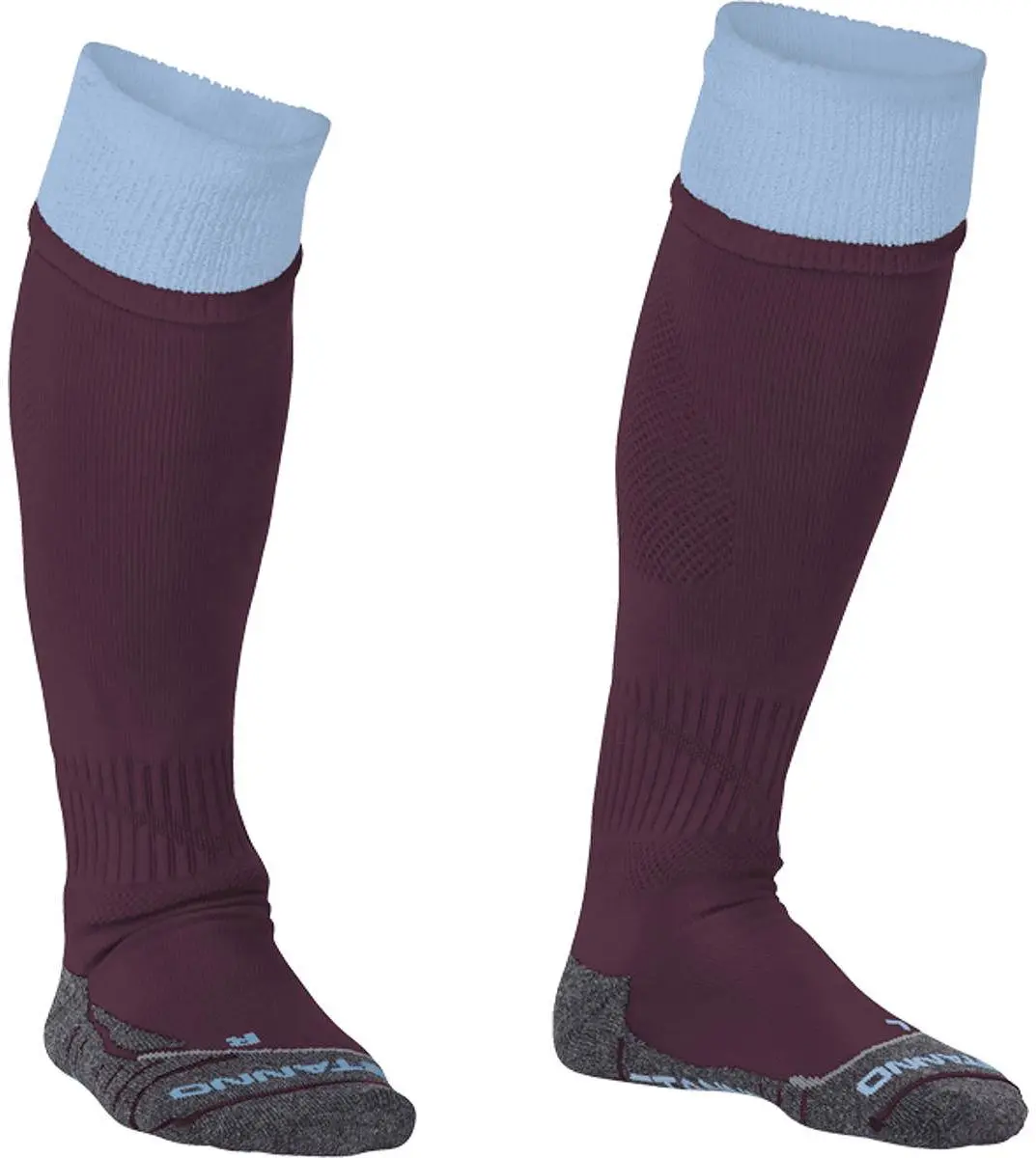 Stanno Combi Voetbalsokken 30-34 - Bordeaux Rood/Licht Blauw - afbeelding 6 van 6