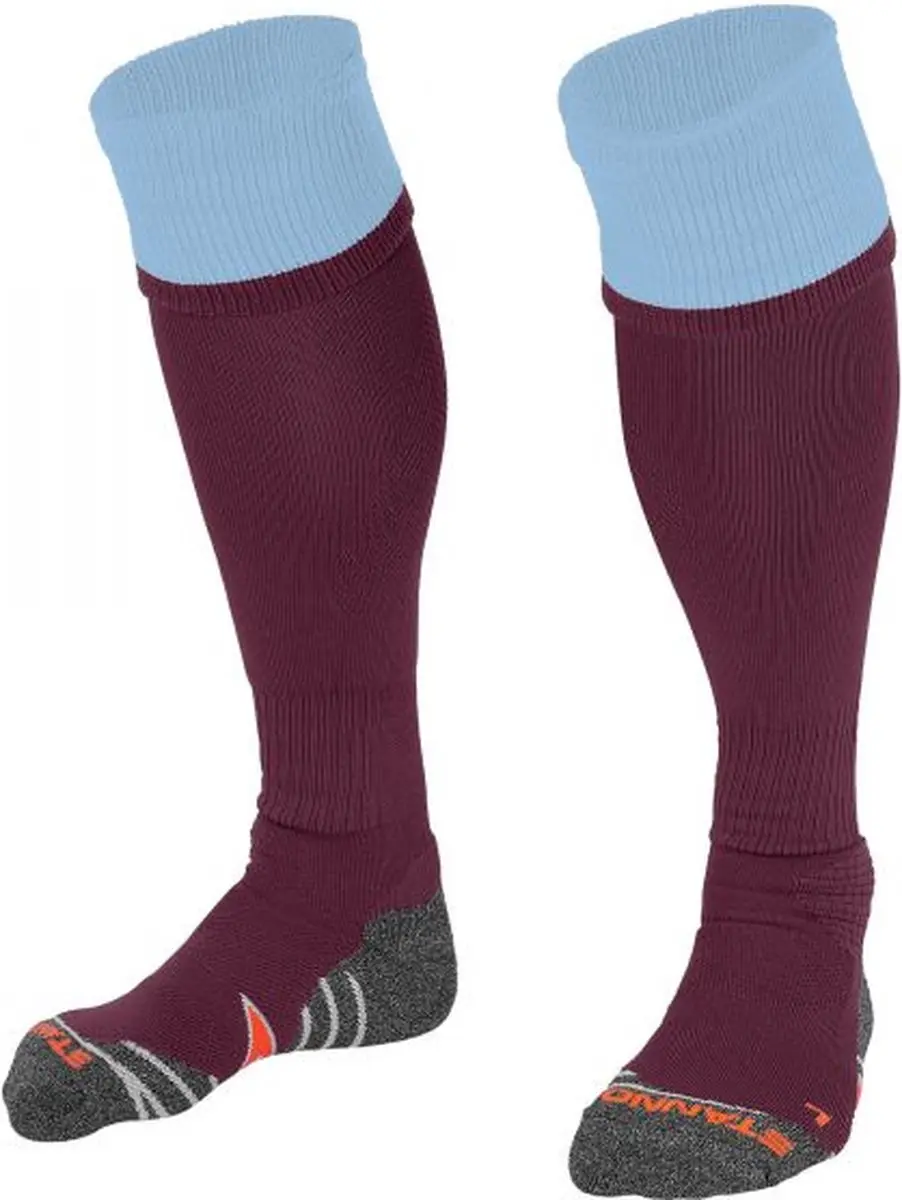 Stanno Combi Voetbalsokken 30-34 - Bordeaux Rood/Licht Blauw