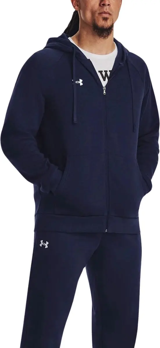 Under Armour UA Rival Fleece FZ Hoodie Heren - Navy/Wit
