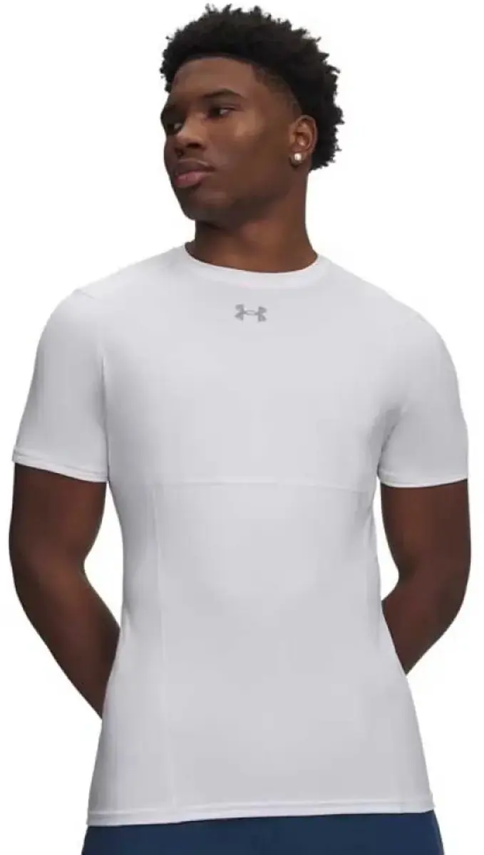 Under Armour UA HG Elite Fitted SS Heren Sportshirt - Wit