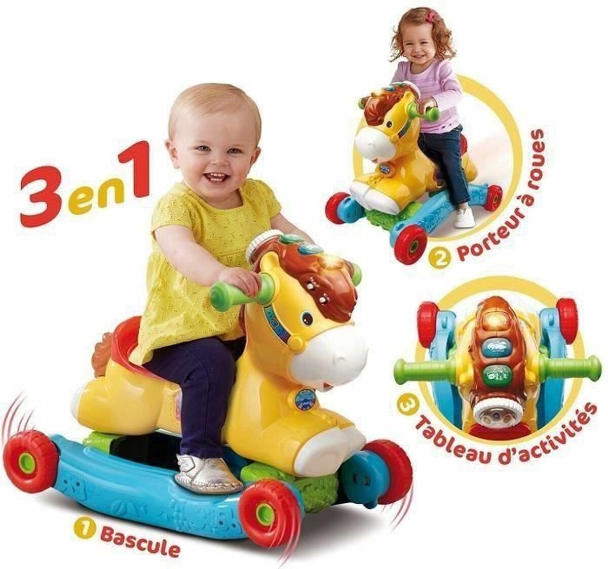 Driewieler Vtech P'Tit Galop, My Pony Basculo Schommelstoel Muzikaal + 1 Jaar