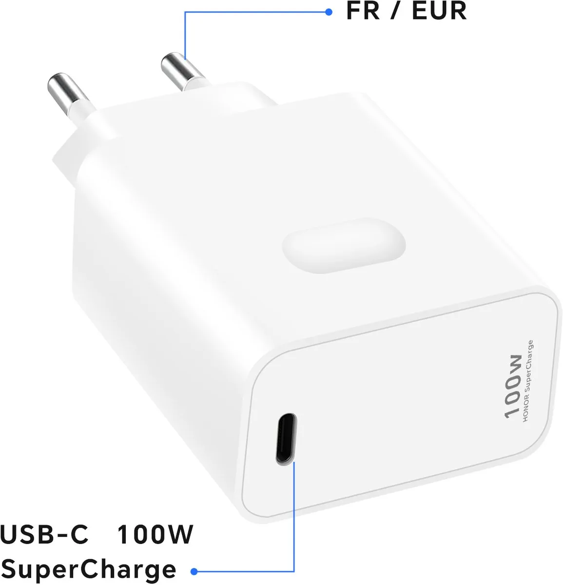 Honor 100W USB-C Oplader GaN 5503ABHA - Wit