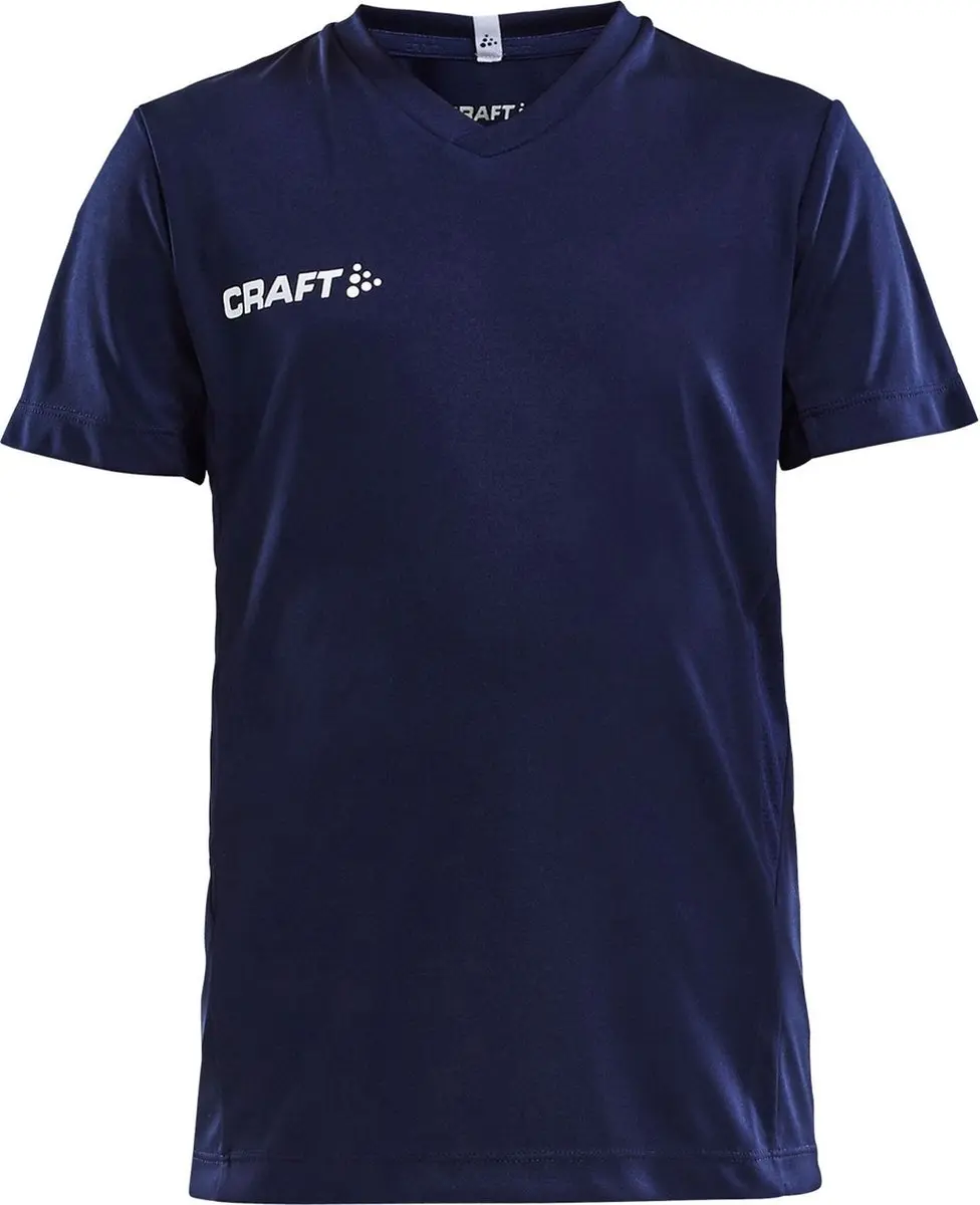 Craft Squad Jersey Solid SS Sportshirt Junior 146 - Blauw/Wit