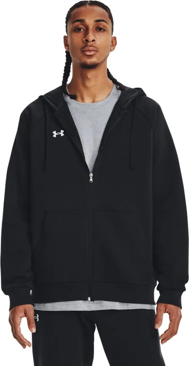Under Armour Rival Fleece FZ Hoodie - Zwart/Wit