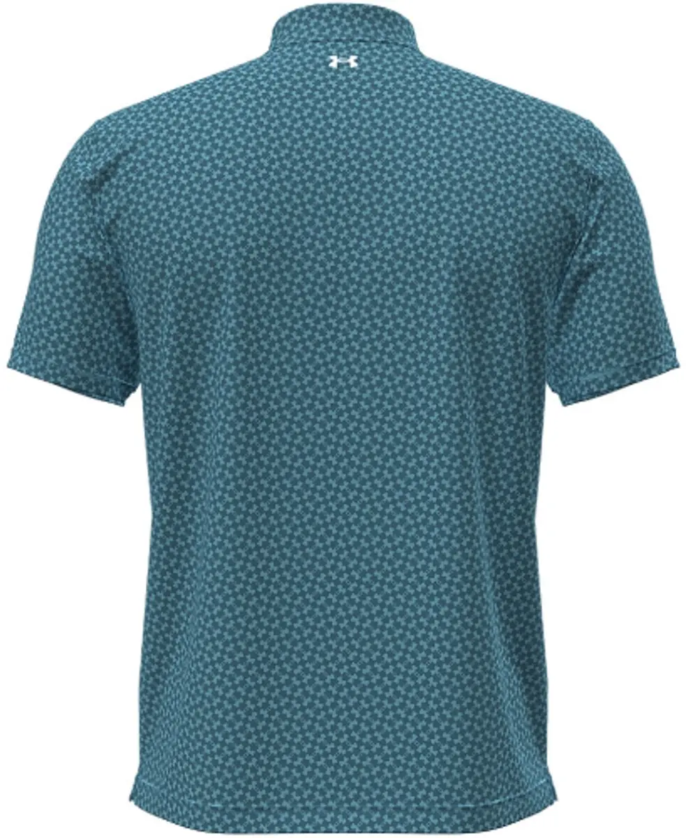 Under Armour T2G Pique Polo Print Diagonal Heartbeat - M - Turquoise