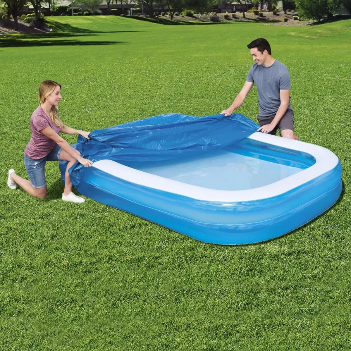 Bestway Zwembad Afdekzeil 262x175cm - Blauw