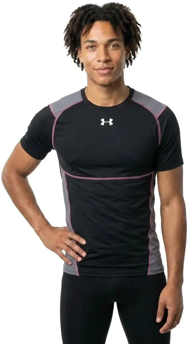 Under Armour UA HG Elite Fitted SS Heren Sportshirt - Ultimate Zwart/XL