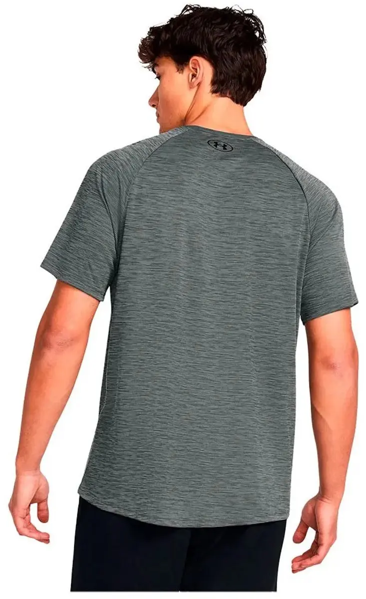 Under Armour UA Tech TextuRood SS Heren Sportshirt - Grijs/Zwart
