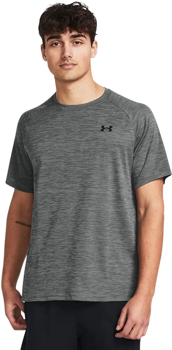 Under Armour UA Tech TextuRood SS Heren Sportshirt - Grijs/Zwart