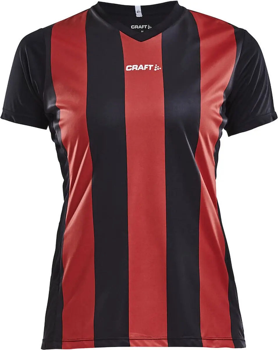Craft Progress Stripe Shirt Dames - Zwart/Rood L
