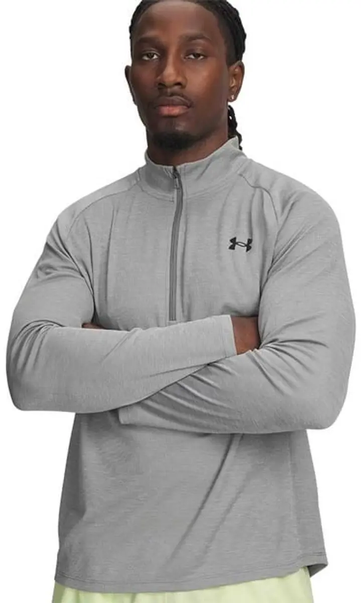 Under Armour Tech Textured Sweatshirt - Halve Rits - Grijs L