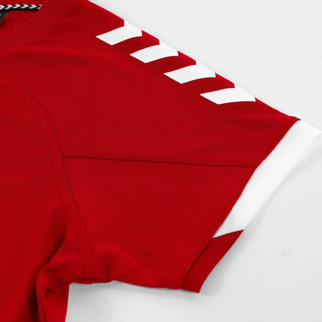 Hummel Fyn Shirt Dames Korte Mouw - Rood/Wit XS