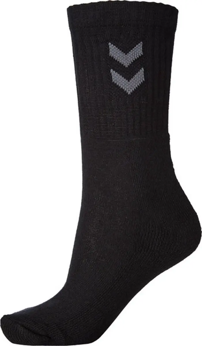 Hummel Basic Sportsokken 36-40 - 3 Stuks - Zwart/Grijs