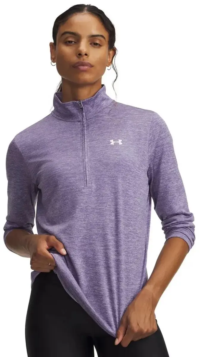 Under Armour Tech 1/2 Zip Dames Sporttrui - Paars/Wit