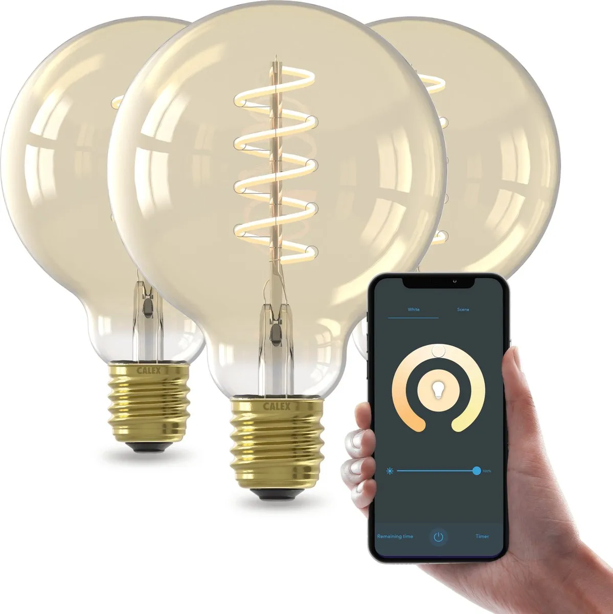 Calex Slimme LED Lamp E27 Spiraal Filament G95
