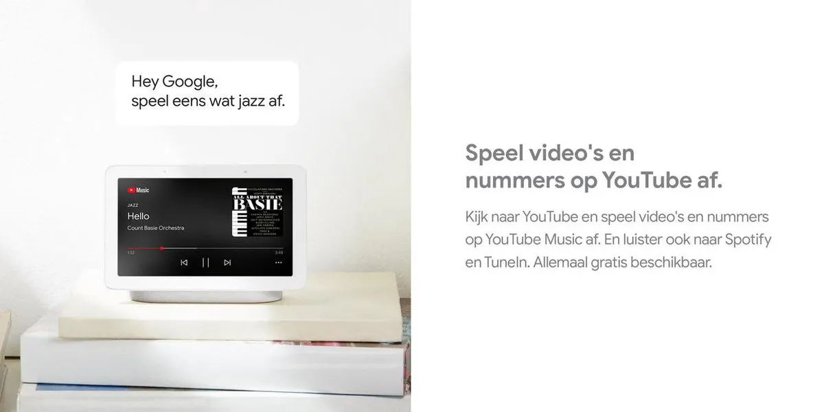 Google Nest Hub Smart Speaker met scherm - Grijs