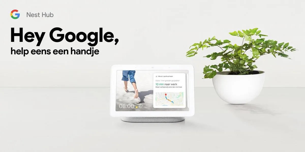 Google Nest Hub Smart Speaker met scherm - Grijs