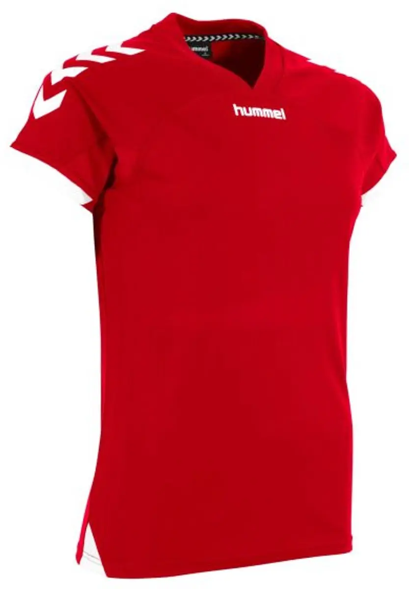 Hummel Fyn Shirt Dames Korte Mouw - Rood/Wit XL