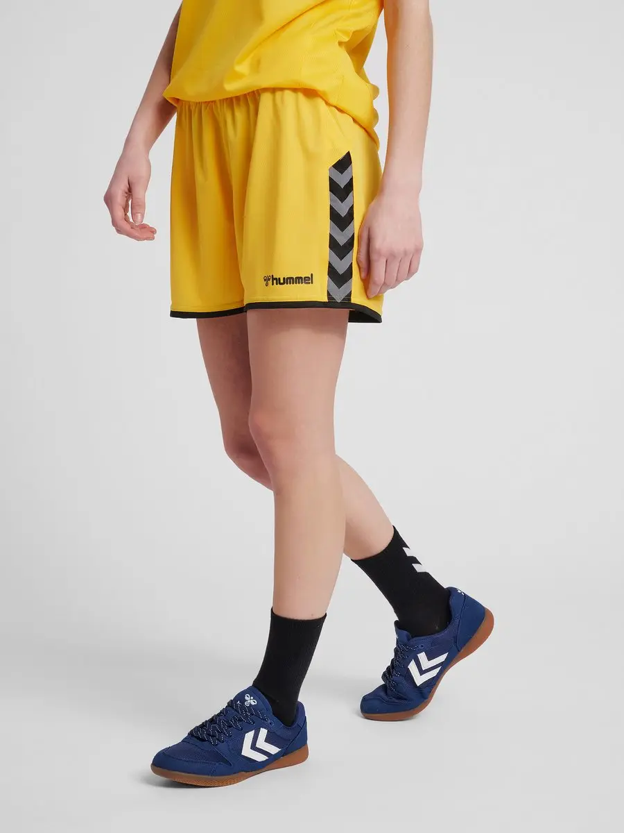 Hummel Authentic Poly Short Dames Sportbroek - XS - Geel
