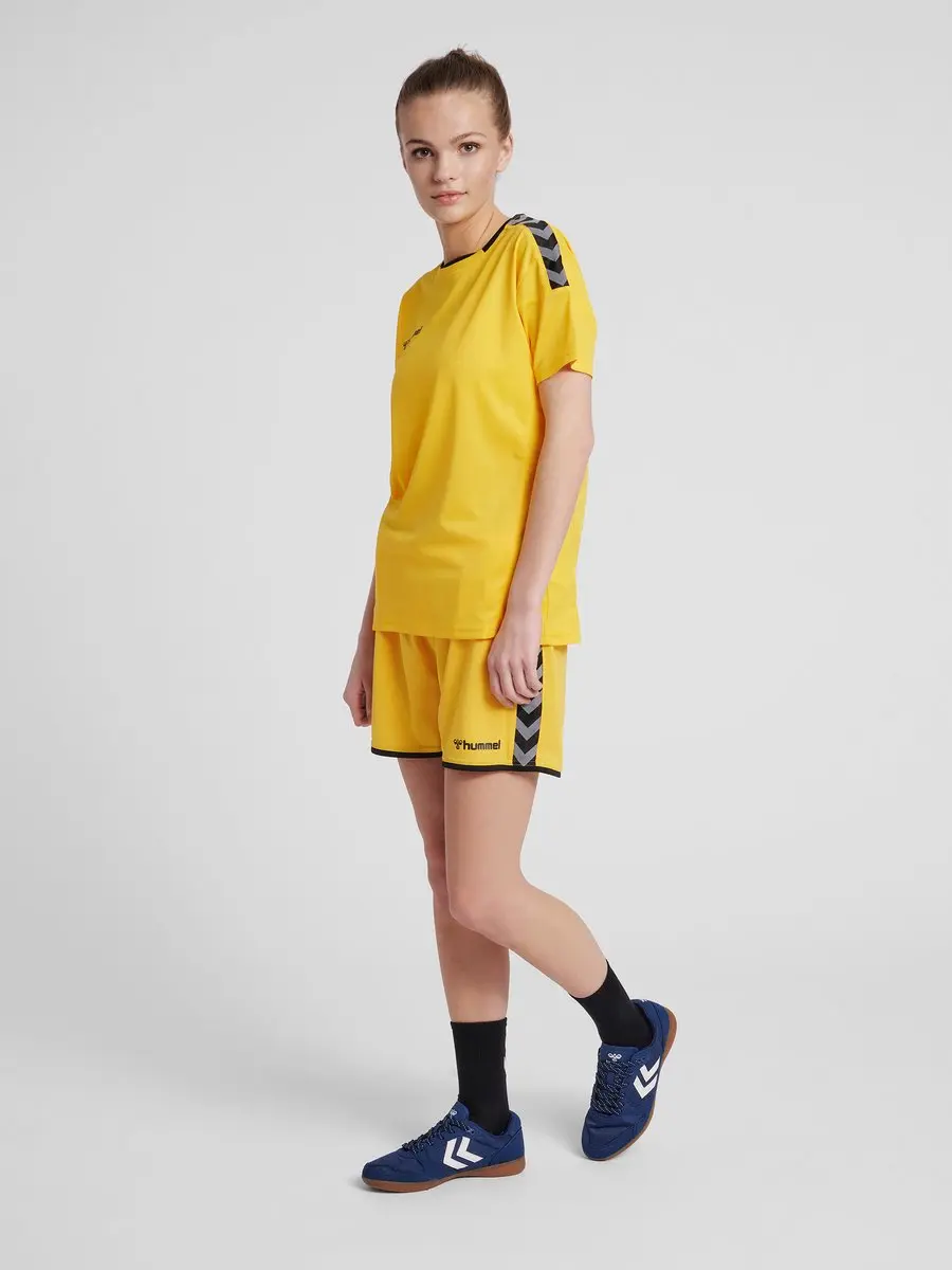 Hummel Authentic Poly Short Dames Sportbroek - XS - Geel - afbeelding 6 van 6
