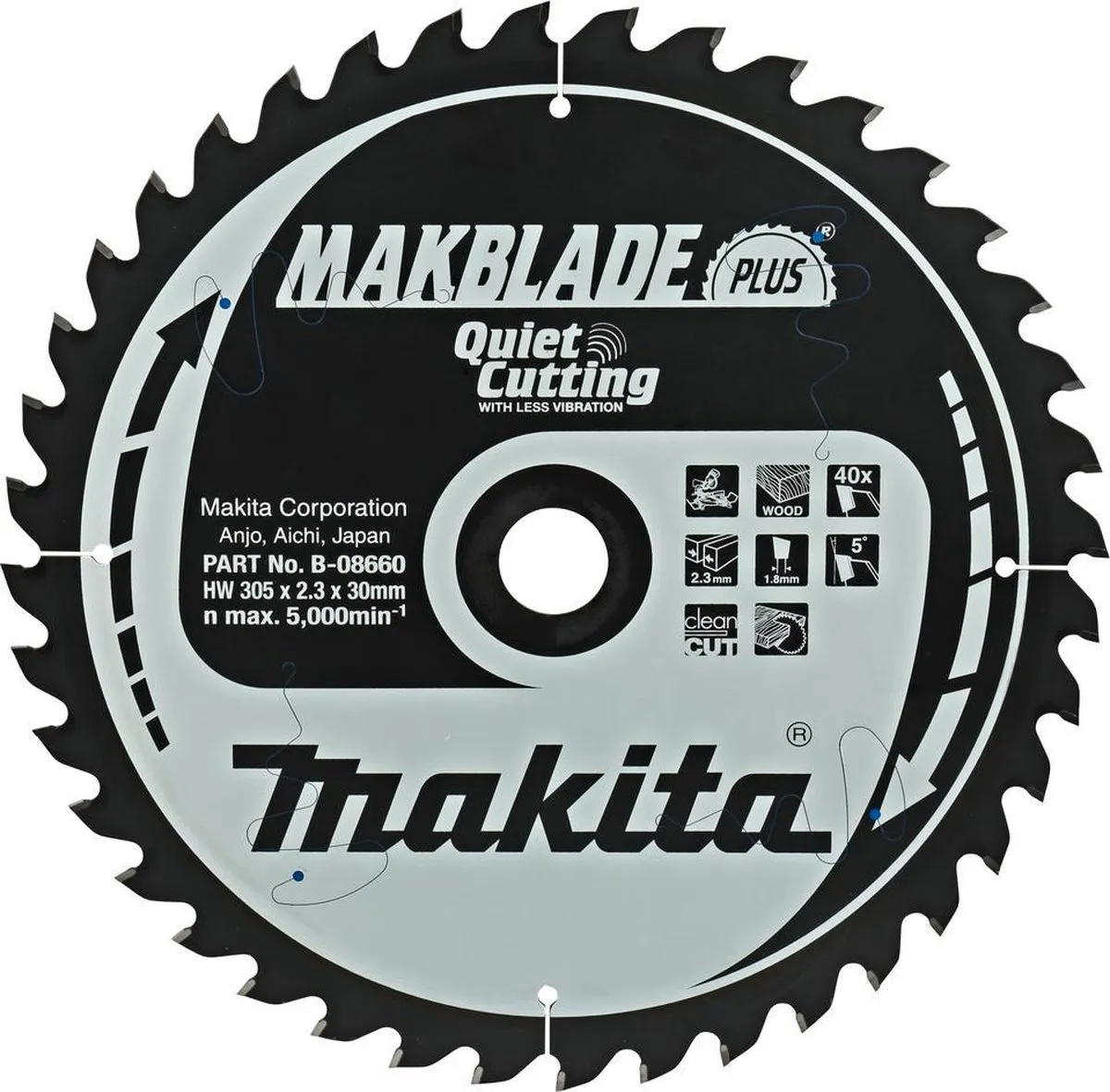 Makita Makblade-Plus Cirkelzaagblad Hout Ø305mm 40T