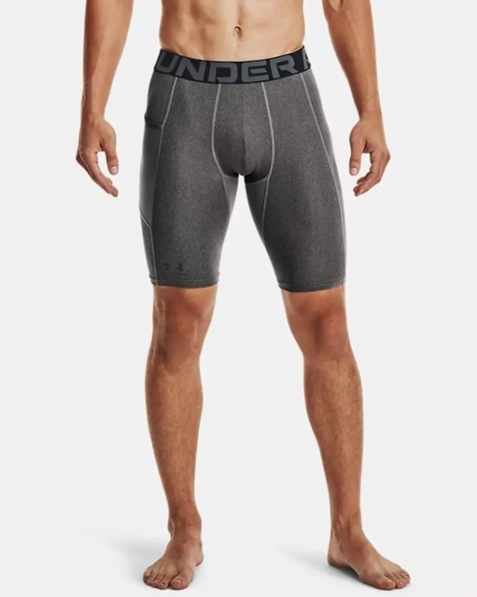 Under Armour UA HG Armour Lng Shorts Heren - Grijs/Zwart - afbeelding 6 van 6