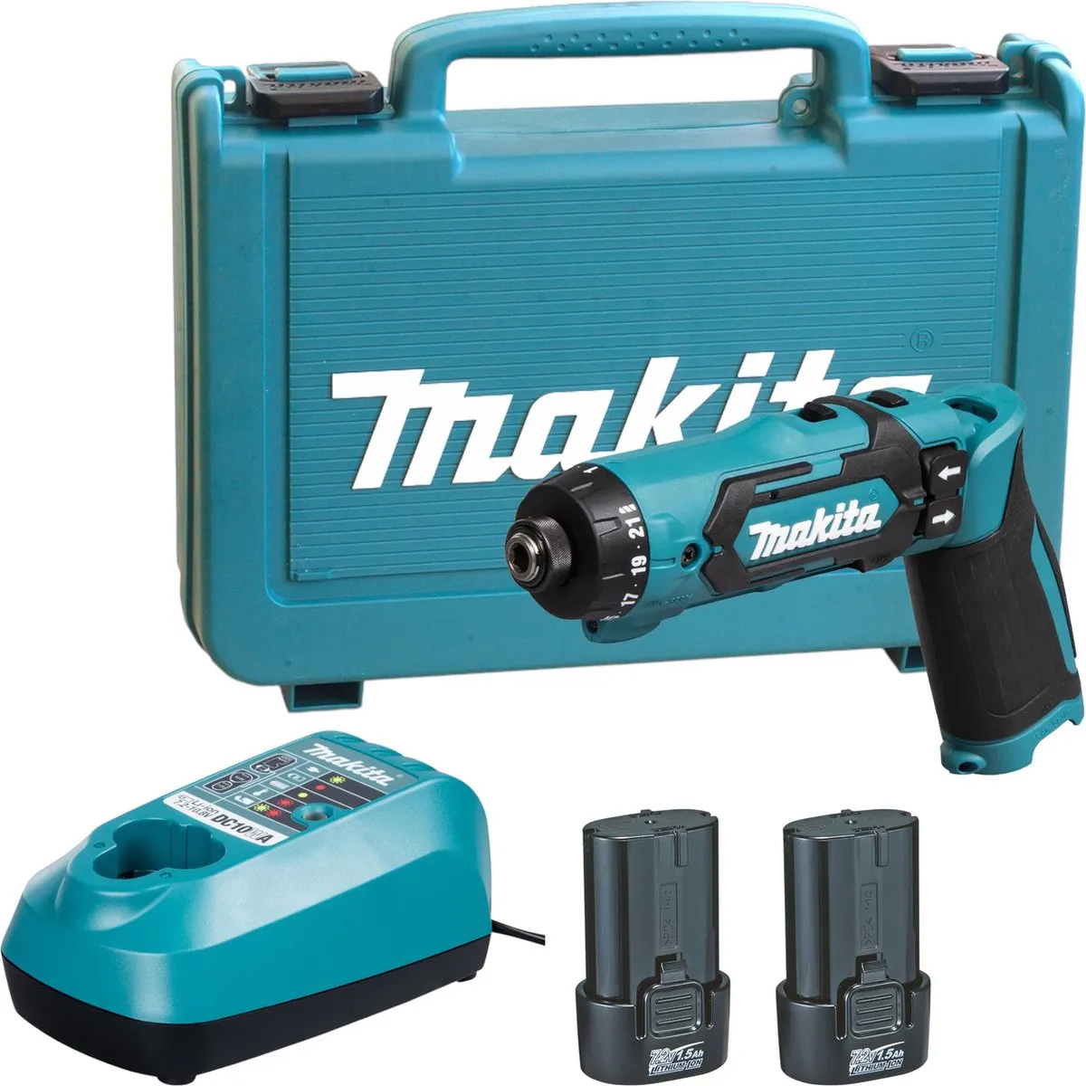 Makita DF012DSE Accuboormachine - 2x 1,5Ah - 21 standen - Koffer