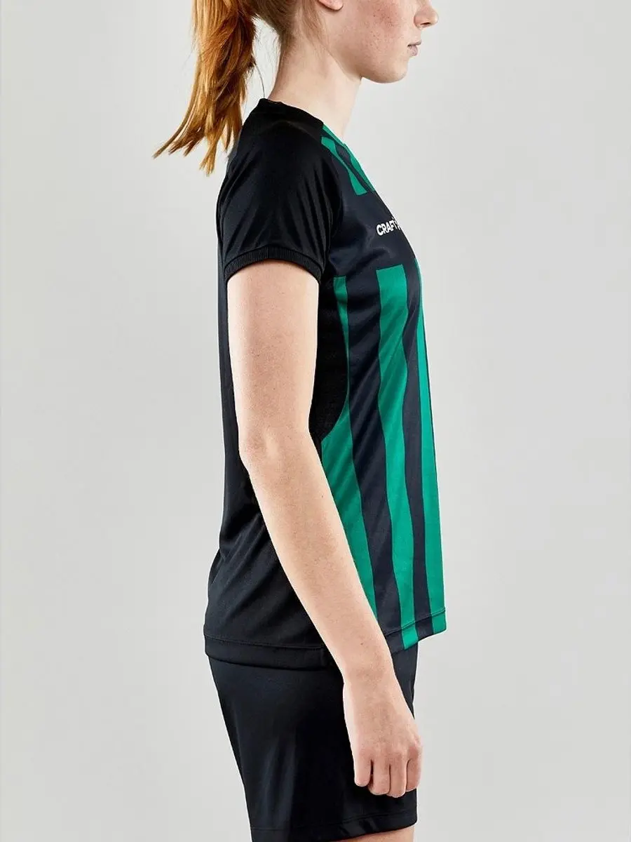 Craft Progress 2.0 Stripe Shirt Dames - L - Zwart/Groen