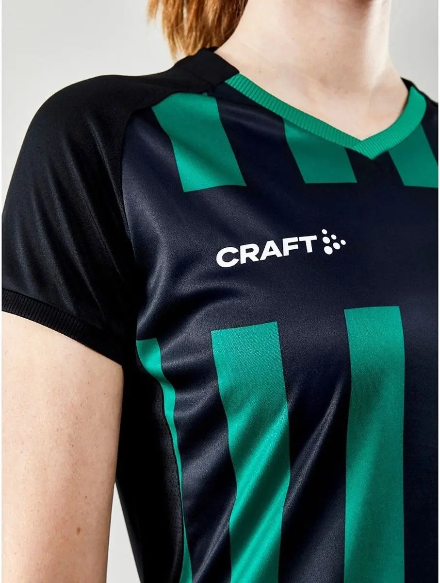 Craft Progress 2.0 Stripe Shirt Dames - L - Zwart/Groen