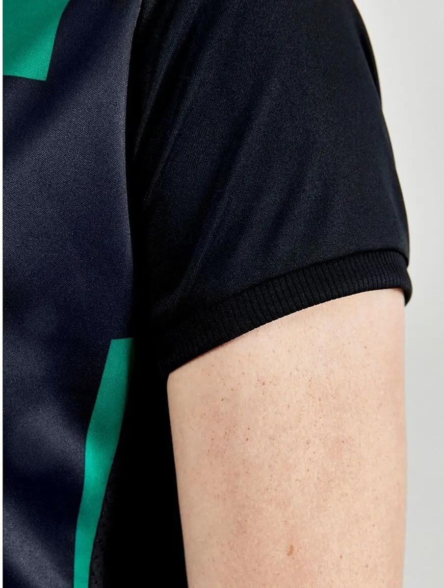 Craft Progress 2.0 Stripe Shirt Dames - L - Zwart/Groen