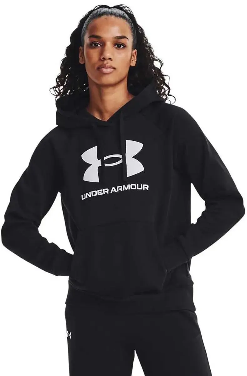 Under Armour Rival Fleece Big Logo Sporttrui L - Zwart/Wit - afbeelding 6 van 6