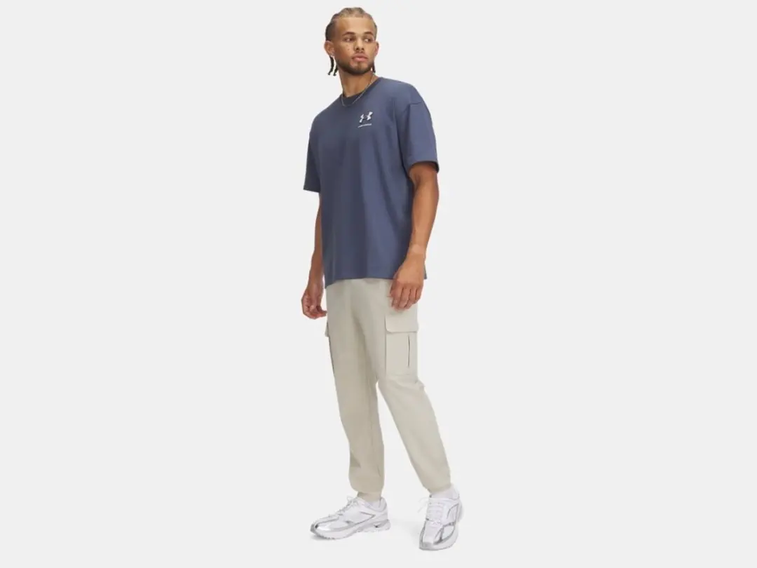 Under Armour UA Vibe Woven Cargo Pants - Heren Sportbroek S - Khaki/Zwart - afbeelding 6 van 6