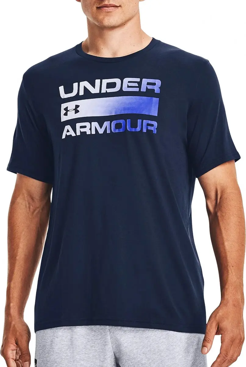 Under Armour UA Team IShort Sleeve WORDMARK Heren Sportshirt - Blauw