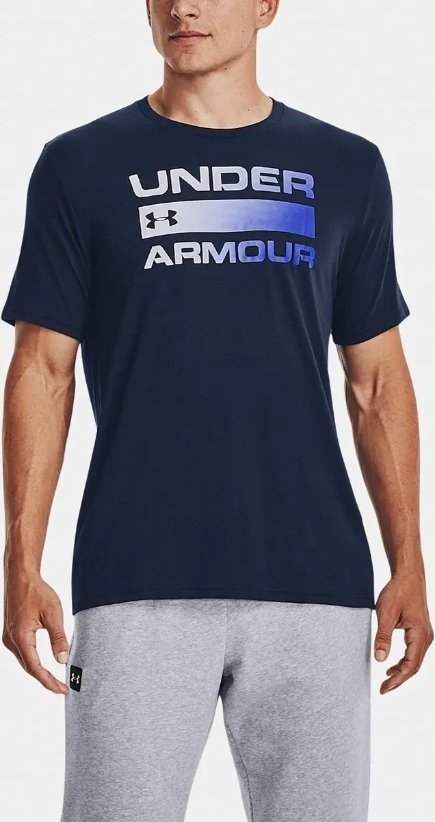Under Armour UA Team IShort Sleeve WORDMARK Heren Sportshirt - Blauw - afbeelding 6 van 6